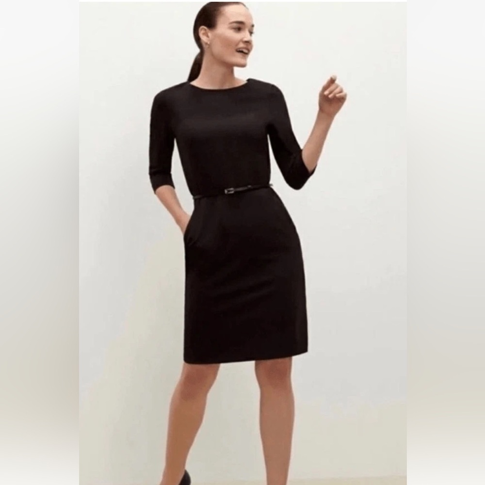 MM Lafleur The Etsuko Classic Black Long Sleeve Dress Size 8